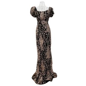Sequined Black Short Sleeve Dress